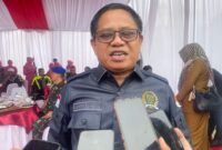 Anggota Komisi I DPRD Kota Samarinda, Elnatan Pasambe saat hadiri peresmian tower Brimob Kaltim. (Foto: Ist)