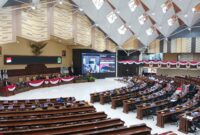 Suasana Rapat Paripurna ke-9 dengan agenda penyampaian hasil reses Anggota DPRD Kaltim masa sidang I tahun 2023 di Gedung Utama DPRD Kaltim. (Foto: Ist)