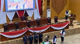 Suasana Rapat Paripurna penandatanganan nota kesepakatan atas perubahan Rencana Pembangunan Jangka Menengah tahun 2021-2026. (Foto: Ist)