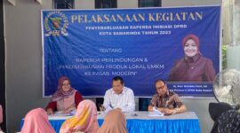 Suasana Sosraperda tentang Perlindungan & Pendistribusian Produk UMKM oleh Anggota Komisi II, Novi Marinda Putri. (Foto: Ist)
