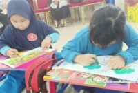 Suasana lomba menggambar yang digelar Disdikbud Kukar. (Foto: Ist)