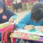 Suasana lomba menggambar yang digelar Disdikbud Kukar. (Foto: Ist)