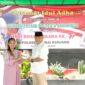 Kapolsek Sungai Kunjang, Kompol Made Anwara, SH saat menyerahkan daging qurban ke warga. (Foto: Ist)