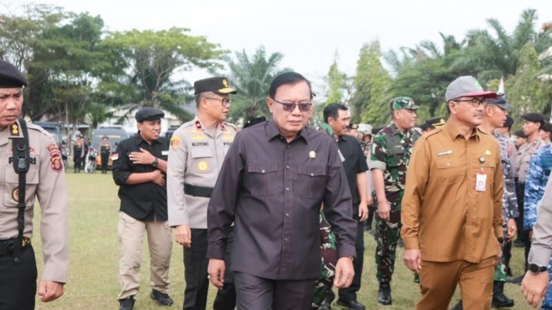Wakil Ketua Komisi I DPRD Kaltim, Yusuf Mustafa, saat menghadiri Apel Gelar Pasukan Operasi Mantap Brata Mahakam 2023-2024 yang dilaksanakan Polda Kaltim. (Foto: Ist)