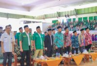 Nidya Listiyono (empat dari kanan) selaku Ketua Komisi II DPRD Kaltim mewakili Ketua DPRD Kaltim menghadiri kegiatan Jaga Keutuhan NKRI gagasan GP Ansor Kaltim di Kampus Melati Samarinda. (Foto: Ist)