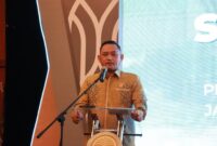 Wakil Ketua DPRD Kaltim, Seno Aji, saat menyampaikan sambutan dalam acara Seminar Nasional di Ballroom Hotel Grand Senyiur Balikpapan. (Foto: Ist)