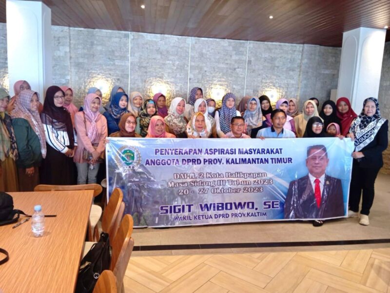 Wakil Ketua DPRD Kaltim, Sigit Wibowo, melaksanakan kegiatan serap aspirasi masyarakat kepada Bunda PAUD dan Kelompok bermain se-Kecamatan Balikpapan Tengah. (Foto: Ist)