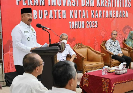 Bupati Kukar, Edi Damansayah Saat menyampaikan arahan dalam Kegiatan Pekan Inivasi dan Kreativitas 2023. (Foto: Ist)