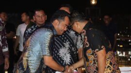 Ketua DPRD Kaltim, Hasanuddin Mas’ud (kiri), saat menghadiri undangan silaturrahmi Pj Gubernur Kaltim, Akmal Malik, bersama Forkopimda, OPD Pemprov Kaltim, dan Bupati/Walikota se-Kaltim. (Foto: Ist)