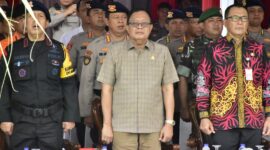 Anggota DPRD Kaltim, Yusuf Mustafa, saat menghadiri upacara HUT Korps Brimob Ke 78 di Balikpapan. (Foto: Ist)