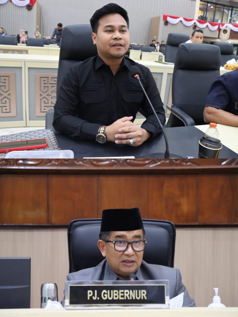 Anggota DPRD Kaltim, Romadhoni Putra Pratama (atas) dan Pj Gubernur Kaltim, Akmal Malik.(Foto: Ist)
