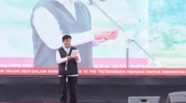 Sambutan Sekkab Sunggono dalam penutupan Karya Bakti TNI 2023. (Foto: Ist)