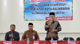 Ketua DPRD Kaltim, Hasanuddin Mas'ud, saat membuka kegiatan Sosialisasi dan Edukasi Menuju UMKM Kompetitif di Balikpapan. (Foto: Ist)