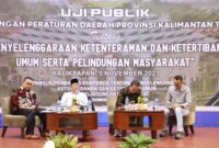 Pelaksanaan uji publik Ranperda Penyelenggaraan Trantibumlinmas yang digelar di Ballroom Hotel Blue Sky Balikpapan. (Foto: Ist)