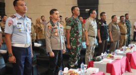Kapolresta Samarinda Kombes Pol Dr. Ary Fadli, S.I.K.,M.H.,M.Si saat menghadiri kegiatan Pengukuhan PAM TPS Pemilu 2024. (Foto: Ist)
