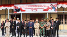 Wakil Ketua DPRD Kaltim, Muhammad Samsun saat menghadiri upacara Peringatan Peristiwa Merah Putih Sangasanga. (Foto: Ist)