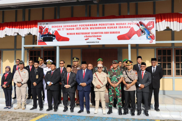 Wakil Ketua DPRD Kaltim, Muhammad Samsun saat menghadiri upacara Peringatan Peristiwa Merah Putih Sangasanga. (Foto: Ist)