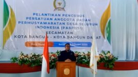 Kegiatan pelantikan pengurus baru Persatuan Anggota Badan Permusyawaratan Desa Seluruh Indonesia (PABPDSI) Kecamatan Kota Bangun dan Kota Bangun Darat. (Foto: Ist)