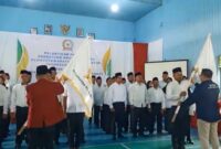 Prosesi pelantikan pengurus baru Persatuan Anggota Badan Permusyawaratan Desa Seluruh Indonesia (PABPDSI) Kecamatan Kota Bangun dan Kota Bangun Darat. (Foto: Ist)