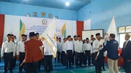 Prosesi pelantikan pengurus baru Persatuan Anggota Badan Permusyawaratan Desa Seluruh Indonesia (PABPDSI) Kecamatan Kota Bangun dan Kota Bangun Darat. (Foto: Ist)