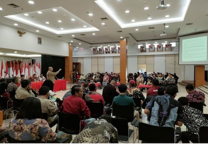 Suasana Rapat Koordinasi yang digelar DPMD Kukar bersama perwakilan sejumlah OPD, Camat dan para Kepala Desa. (Foto: Ist)