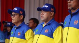 Ketua Komisi IV DPRD Kaltim, Akhmed Reza Fachlevi saat menghadiri Pelatda PON XXI-2024 di Halaman Kantor KONI Kaltim. (Foto: Ist)