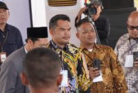 Ketua DPRD Kaltim Hasanuddin Mas’ud saat menghadiri acara Groundbreaking Bankaltimtara oleh Presiden Republik Indonesia Joko Widodo di kawasan IKN. (Foto: Ist)