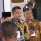 Ketua DPRD Kaltim Hasanuddin Mas’ud saat menghadiri acara Groundbreaking Bankaltimtara oleh Presiden Republik Indonesia Joko Widodo di kawasan IKN. (Foto: Ist)