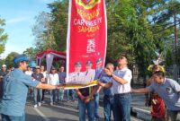 Walikota Samarinda, Andi Harun saat membuka CFD, di Jalan Kesuma Bangsa, pada Minggu (25/2/2024). (Foto: Ist)