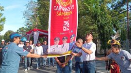 Walikota Samarinda, Andi Harun saat membuka CFD, di Jalan Kesuma Bangsa, pada Minggu (25/2/2024). (Foto: Ist)