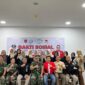 Foto bersama Tim Barmuda, RS Mata Pemprov Kaltim dan Kodam VI Mulawarman dalam giat screening test operasi katarak dan pembagian kacamata gratis. (Foto: Ist)