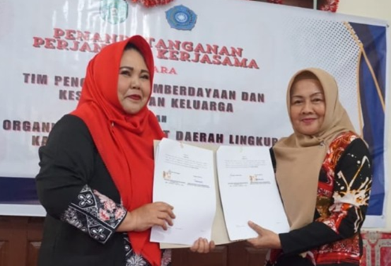 Ketua TP PKK Kukar Lakukan Penandatanganan Kerjasama Dengan OPD. (Foto: Ist)
