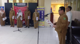 Apel pagi pada Senin, 21 Oktober 2024, di Lobby DPMD Kukar. (Foto: Ist)