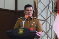 Penjabat Sementara (Pjs) Bupati Kukar, Bambang Arwanto, saat membuka Rapat Koordinasi Pilkada Serentak 2024 di Pendopo Wakil Bupati. (Foto: Ist)