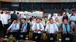 Peluncuran Program Unggulan “Gratispol Menuju Generasi Emas” pada (21/4/2025) di Plenary Hall GOR Kadrie Oening Sempaja, Samarinda. (Foto: Ist)