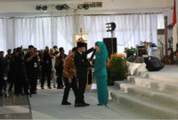 Potret suasana acara pisah sambut Gubernur Kalimantan Timur. Kegiatan itu berlangsung di Pendopo Odah Etam. (Foto: Ist)