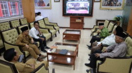 High level meeting pengendalian inflasi yang digelar Pemprov Kaltim secara virtual bertempat di Ruang Eksekutif Kantor Bupati Kukar. (Foto: Ist)