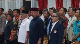Bupati Kutai Kartanegara Edi Damansyah menghadiri pelantikan pengurus Komite Olahraga Nasional Indonesia (KONI) Kutai Kartanegara masa bakti 2023-2027. (Foto: Ist)