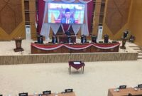 Rapat paripurna agenda penandatanganan nota kesepakatan terhadap rancangan awal RPJMD Kota Samarinda tahun 2025-2029. (Foto : Ist)