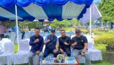 Anggota DPRD Kaltim, Baharuddin Demmu; Rektor UNMUL, Prof. Abdunnur; Anggota DPRD Kaltim, Firnadi Ikhsan; Ketua ISPIKANI Kaltim, M. Sinar Alam (Berturut-turut dari kiri ke kanan). (Foto: Ist)